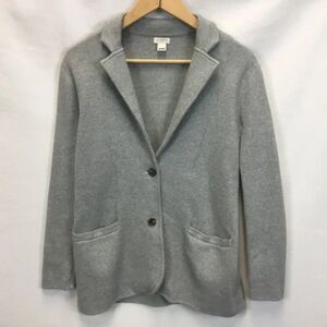 J Crew Factory Sweater Blazer Gray Size XL 100% Cotton 2 Button